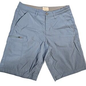 Weatherproof Vintage Mens Blue Gray Cargo Flat Front Nylon Shorts Size 32